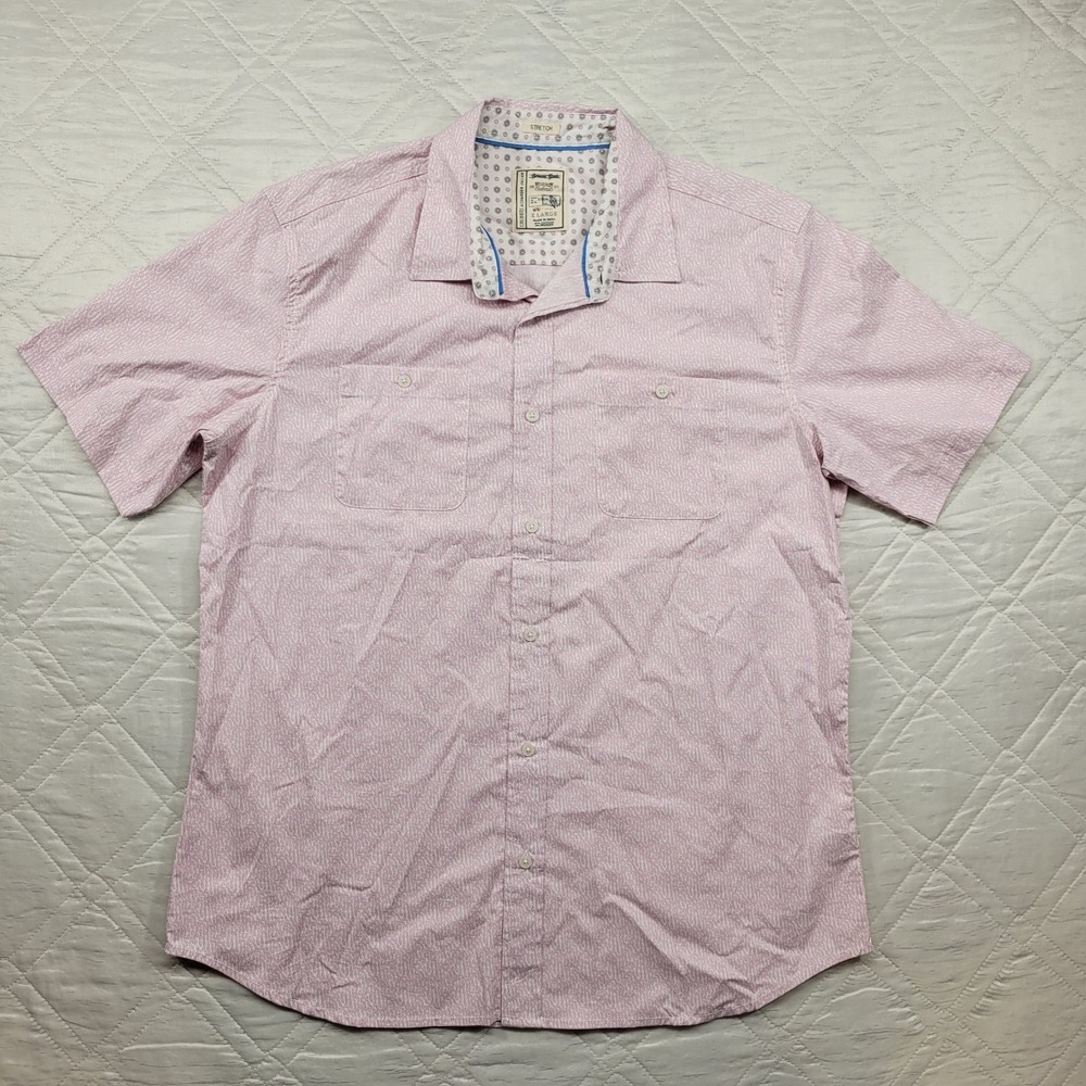 Colours Alexander Julian Pink Stretch short sleeve dress shirt‎ size XL